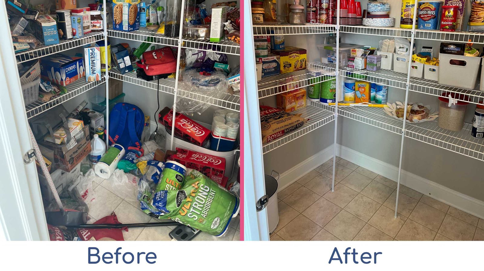 Pantry Organizing Before After